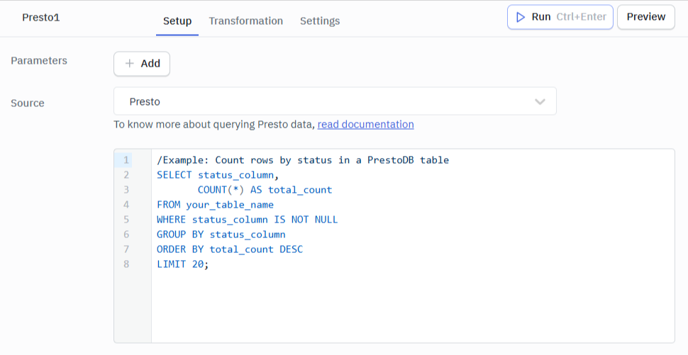 PrestoDB Query