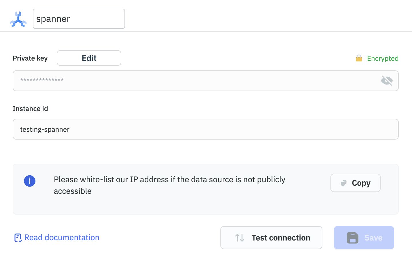 Cloud Spanner Configuration