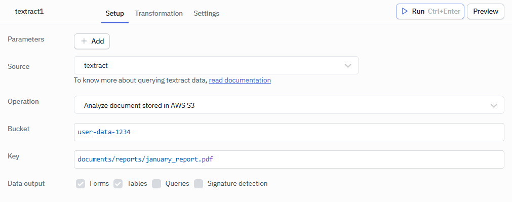 Amazon Textract querying