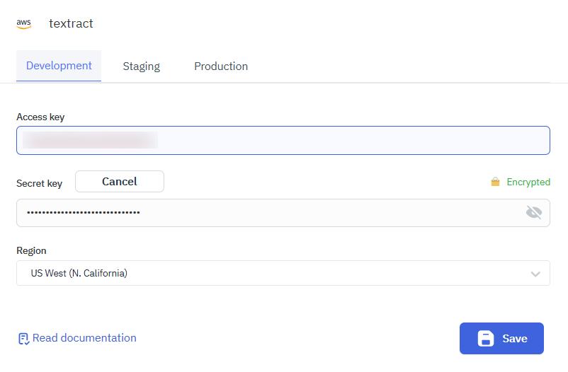 Amazon Textract Configuration