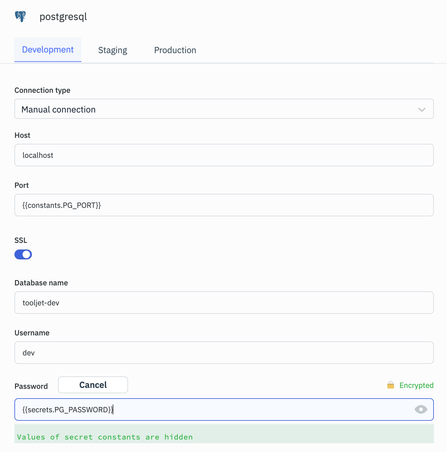 Use Secrets in Data Source Connection Form