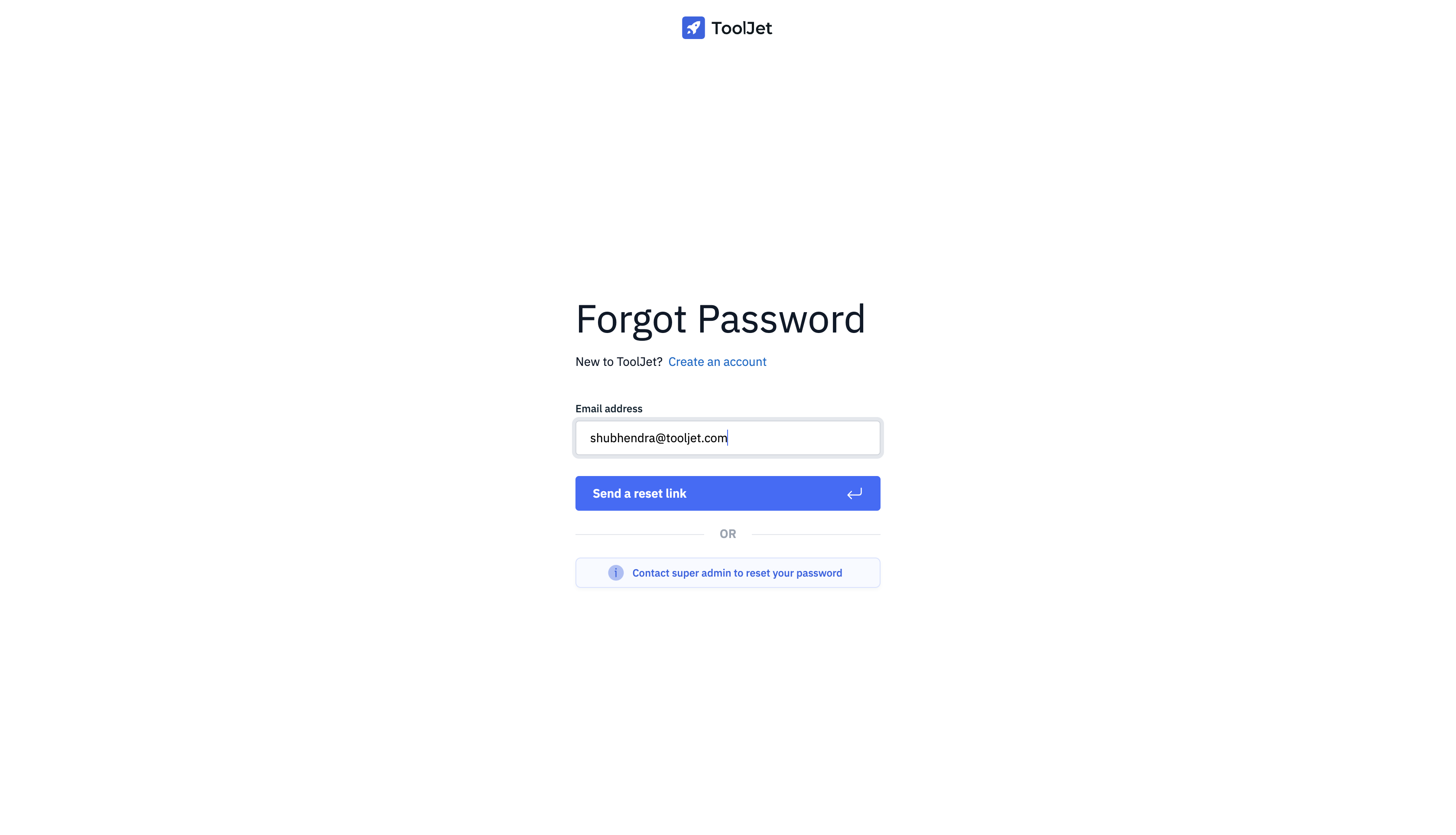 General Settings: Reset Password