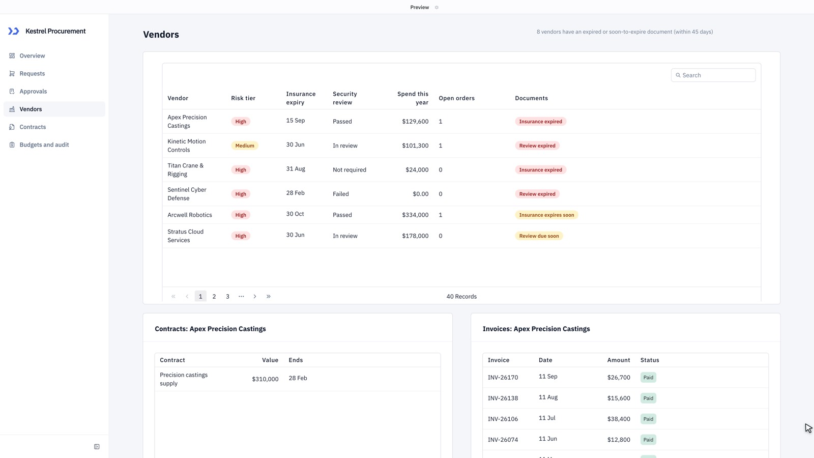 Vendors page built by Claude Opus 5.5