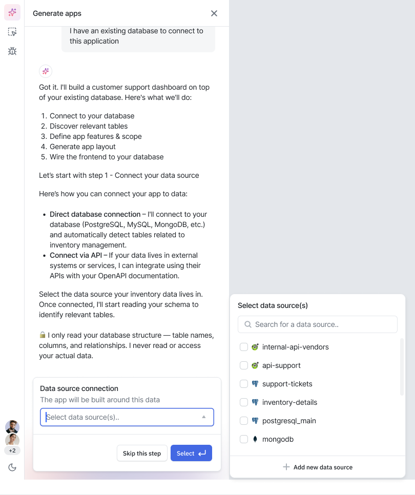 Select your data source