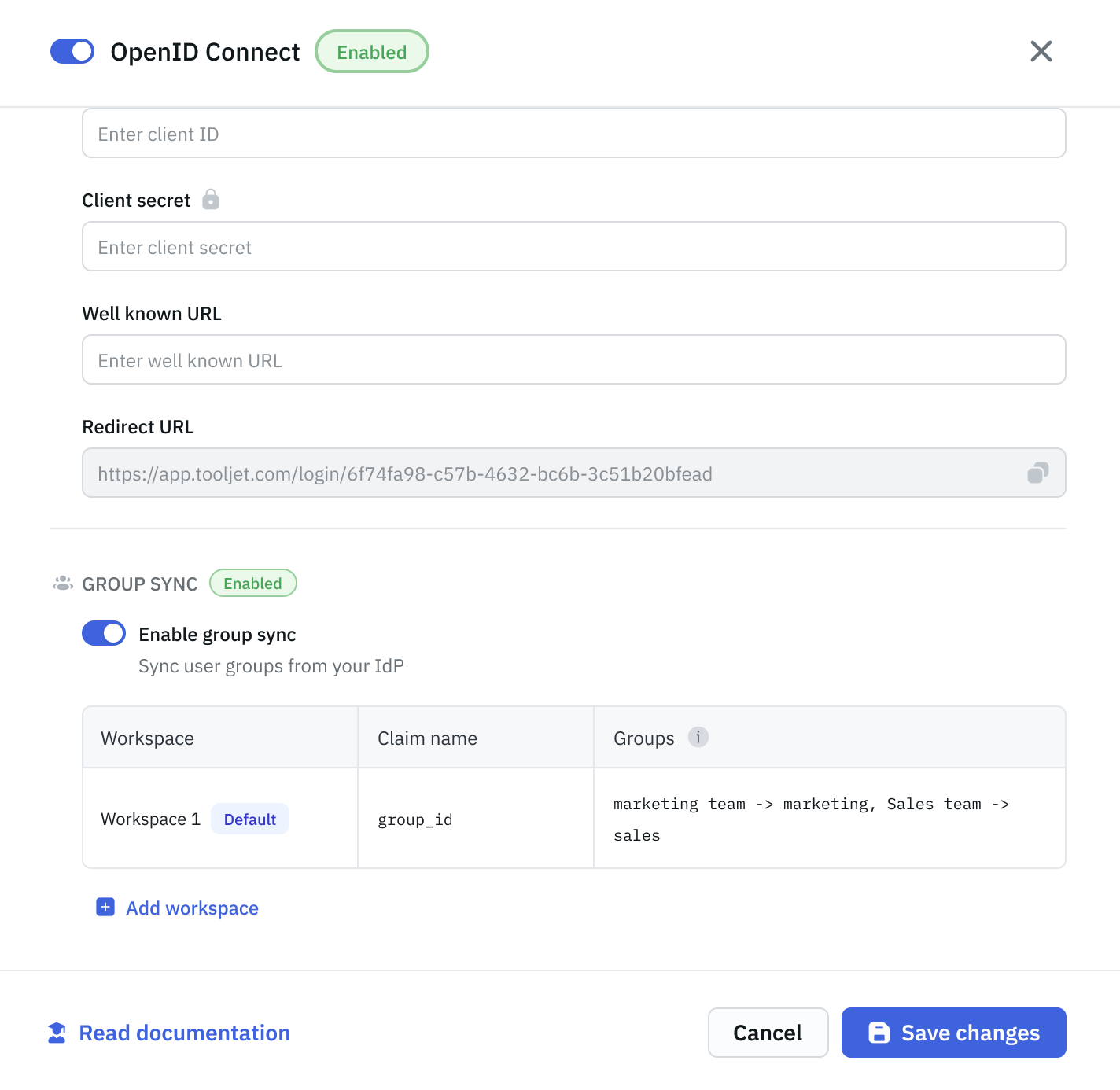OIDC Group Sync Config