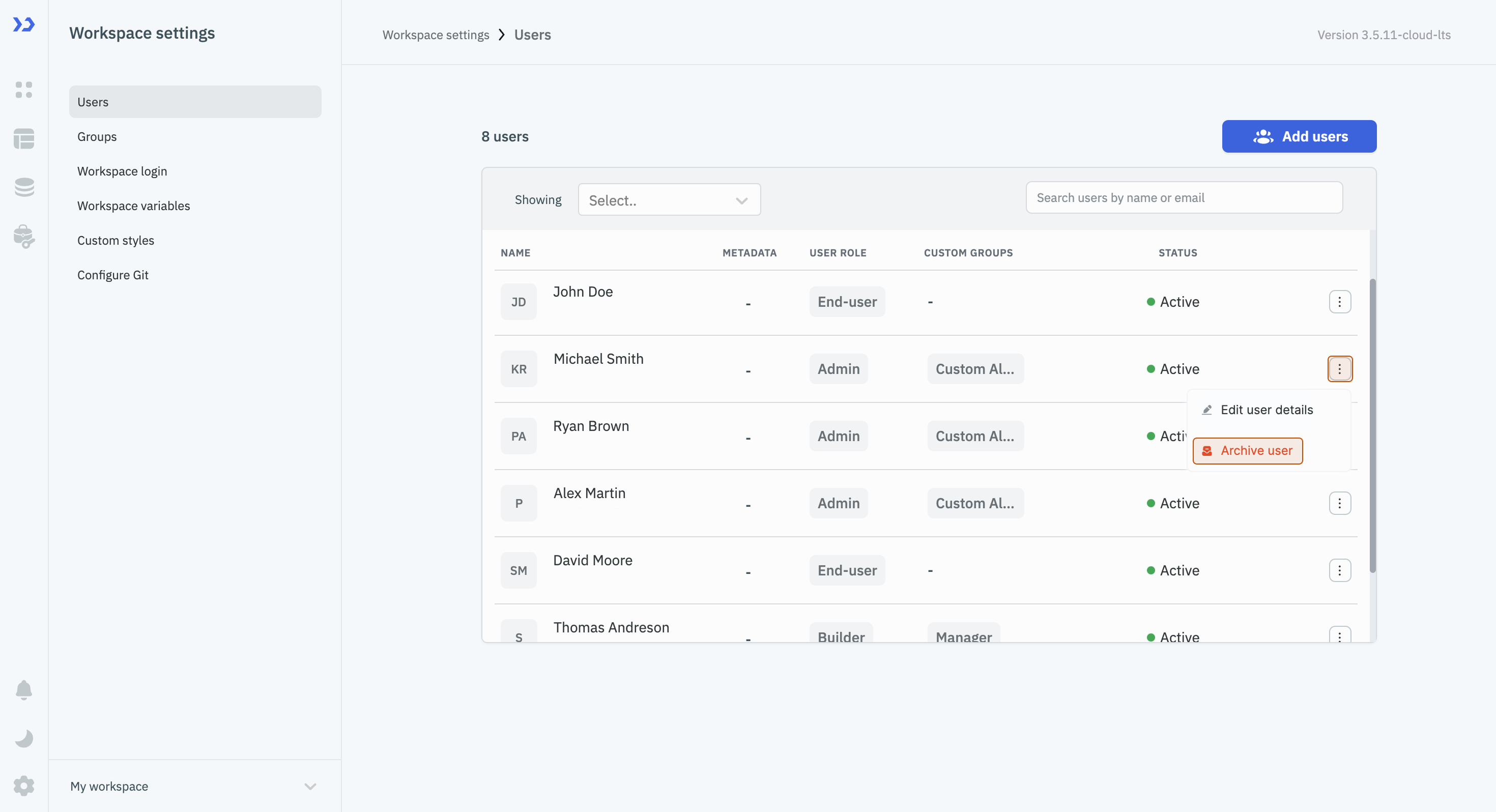 Workspace Level Permissions