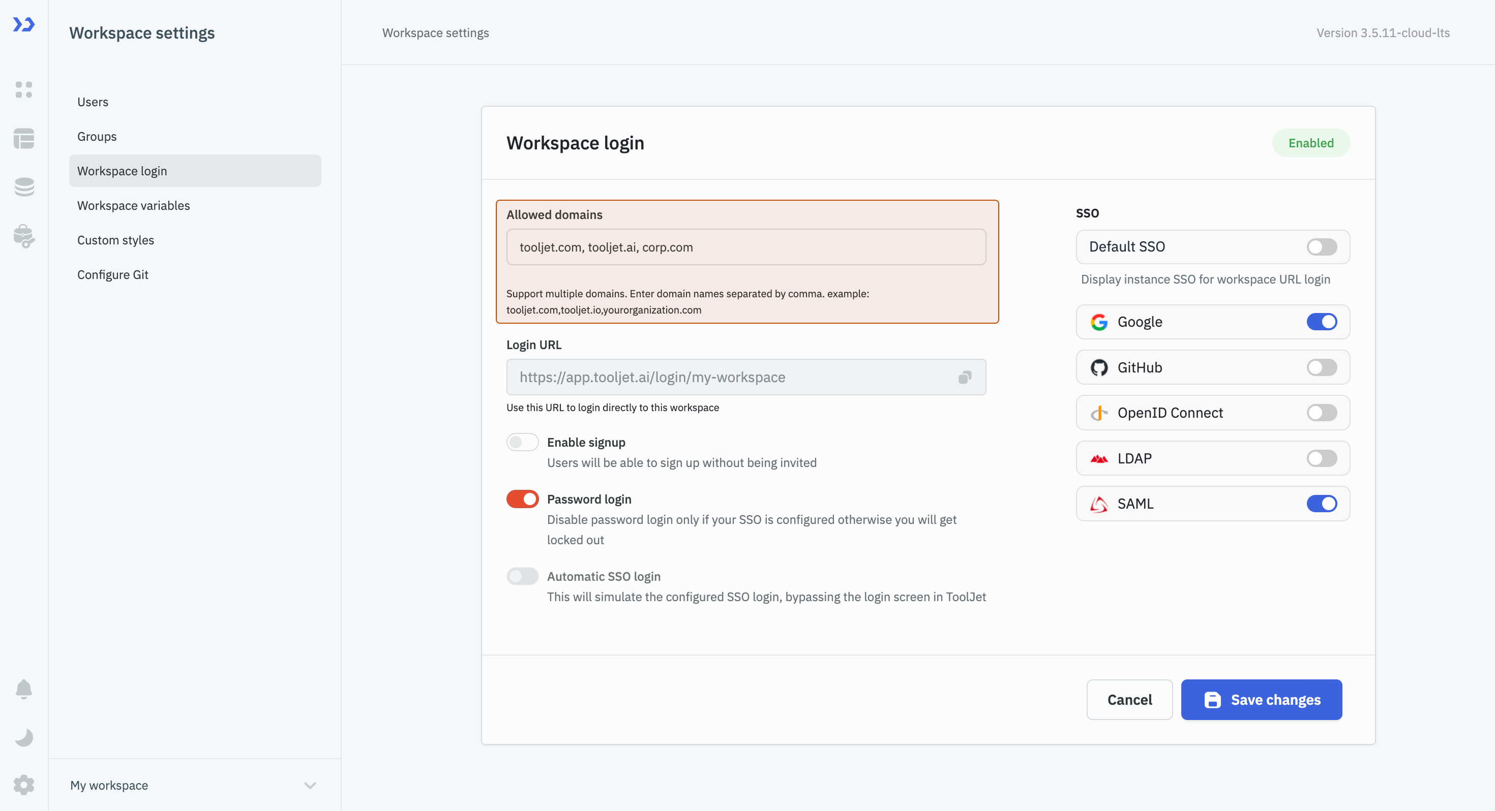 Workspace Level Permissions