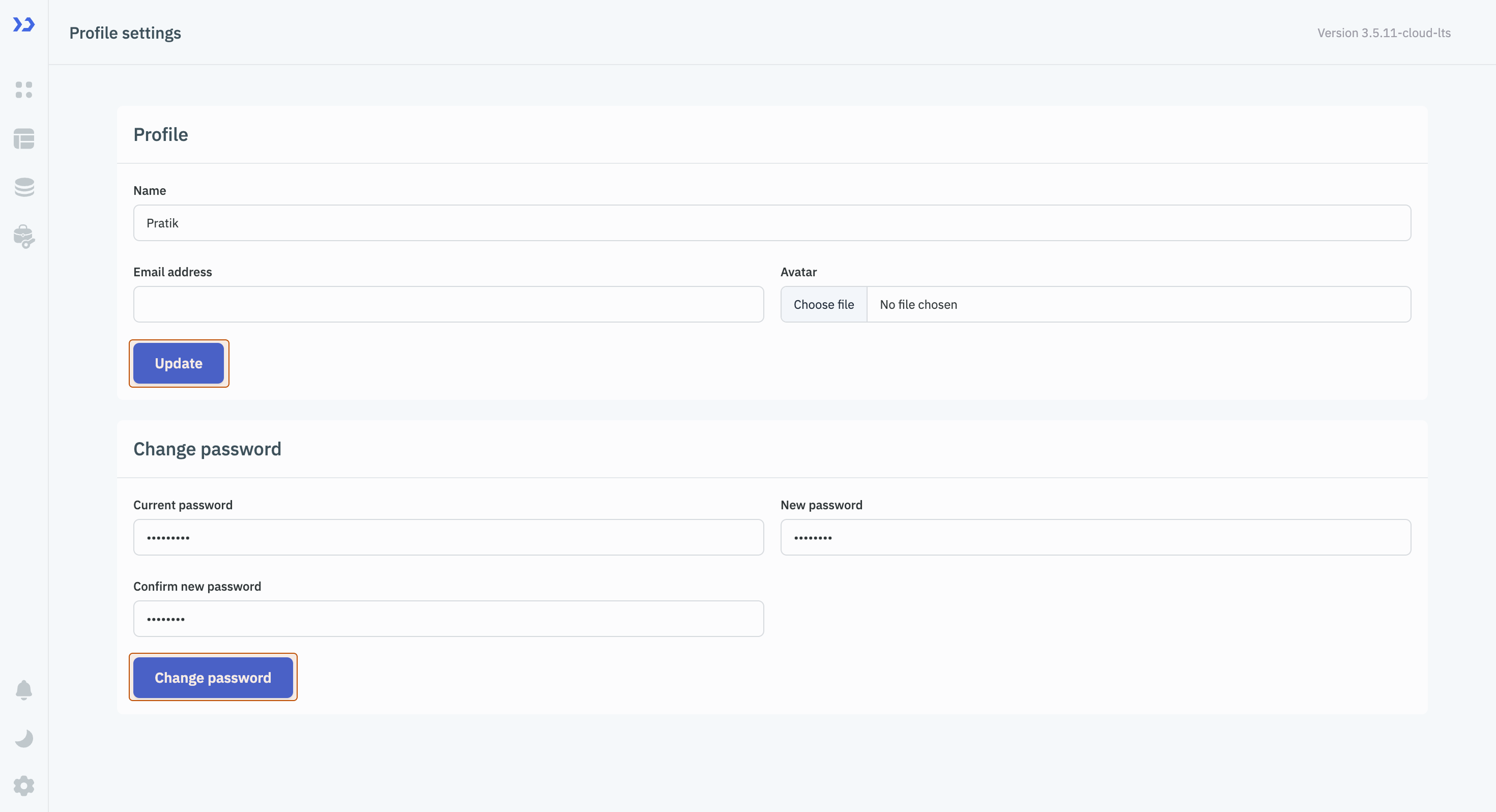 Edit User Details Menu