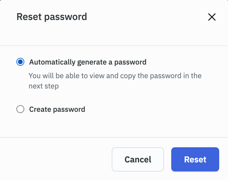 General Settings: Reset Password