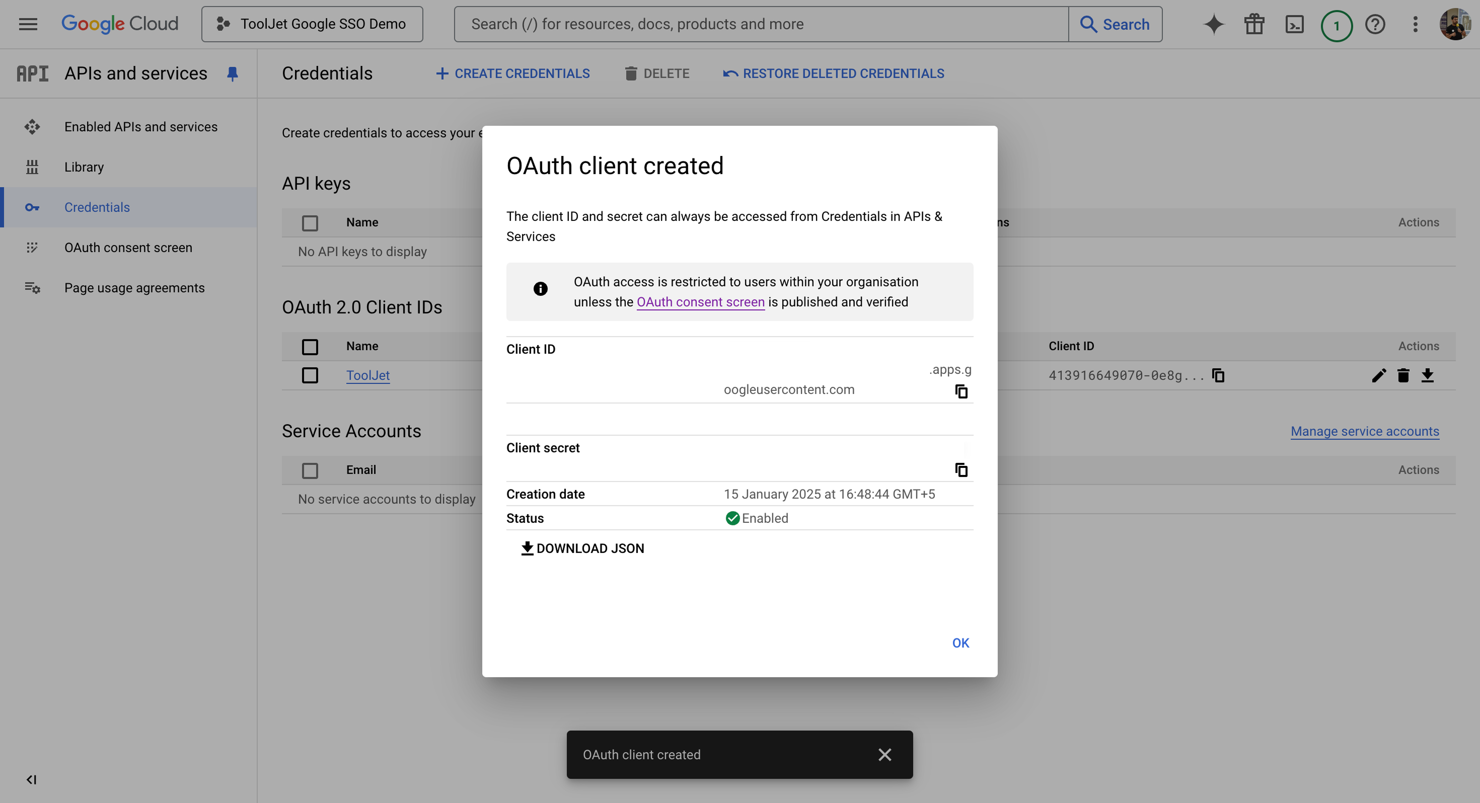 General Settings: SSO