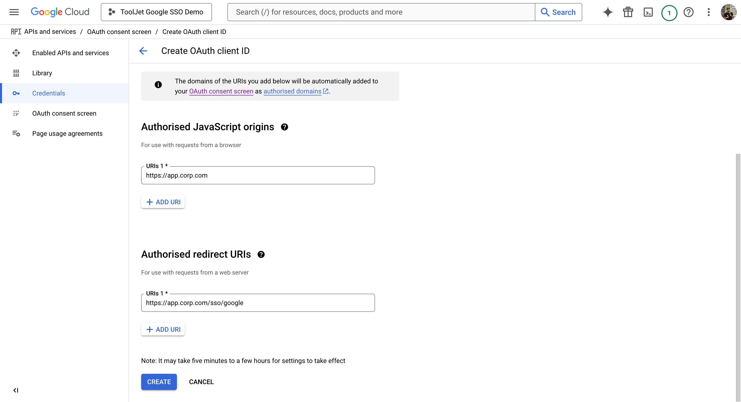 General Settings: SSO