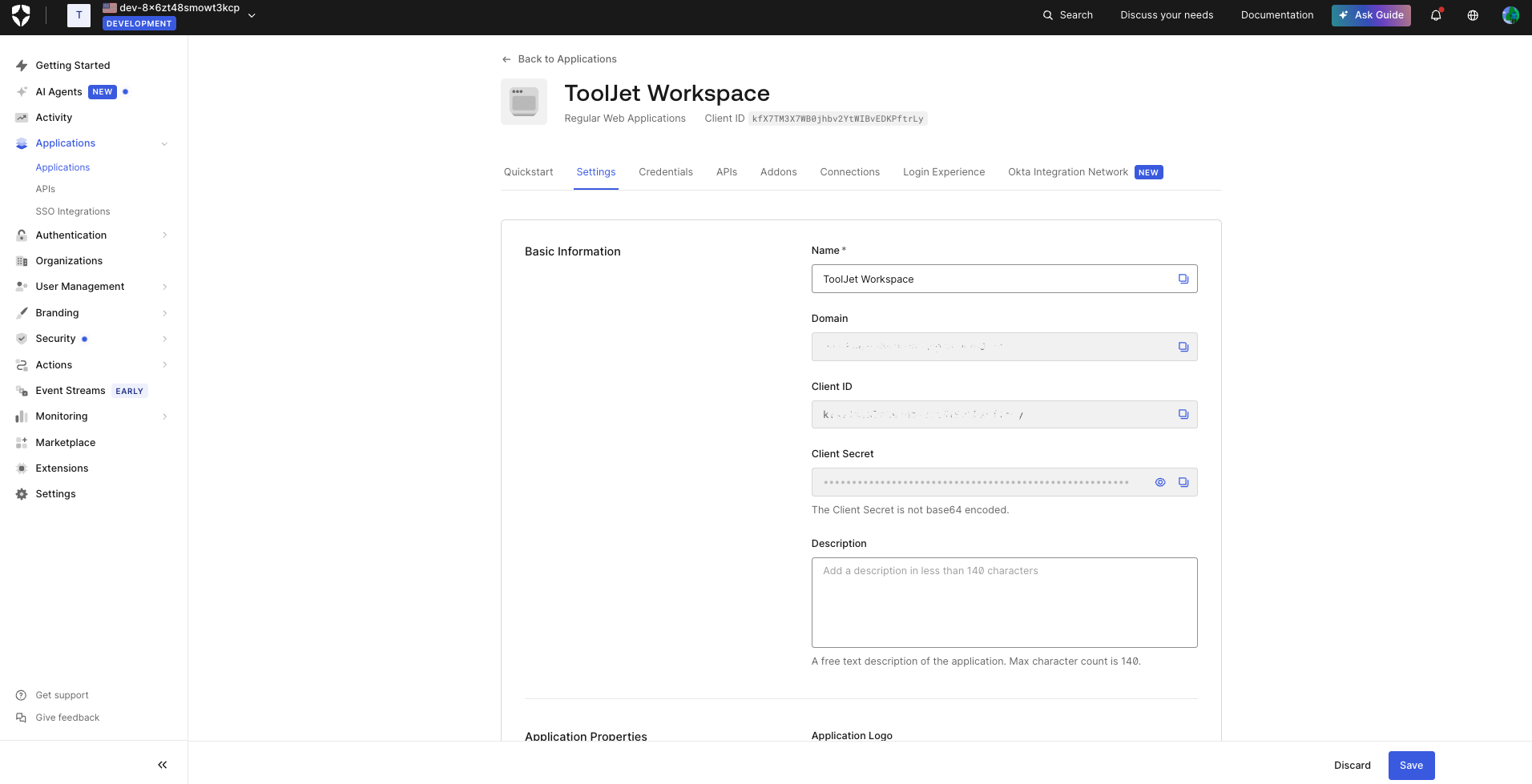 Auth0: ToolJet Configuration