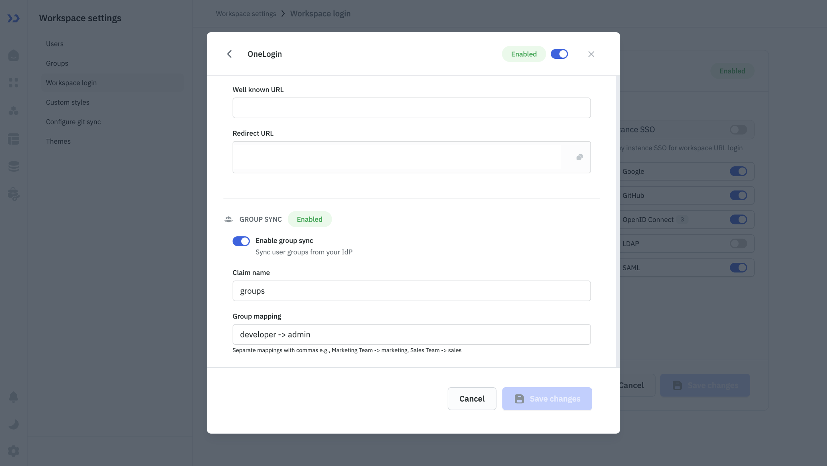 OneLogin: ToolJet Configuration