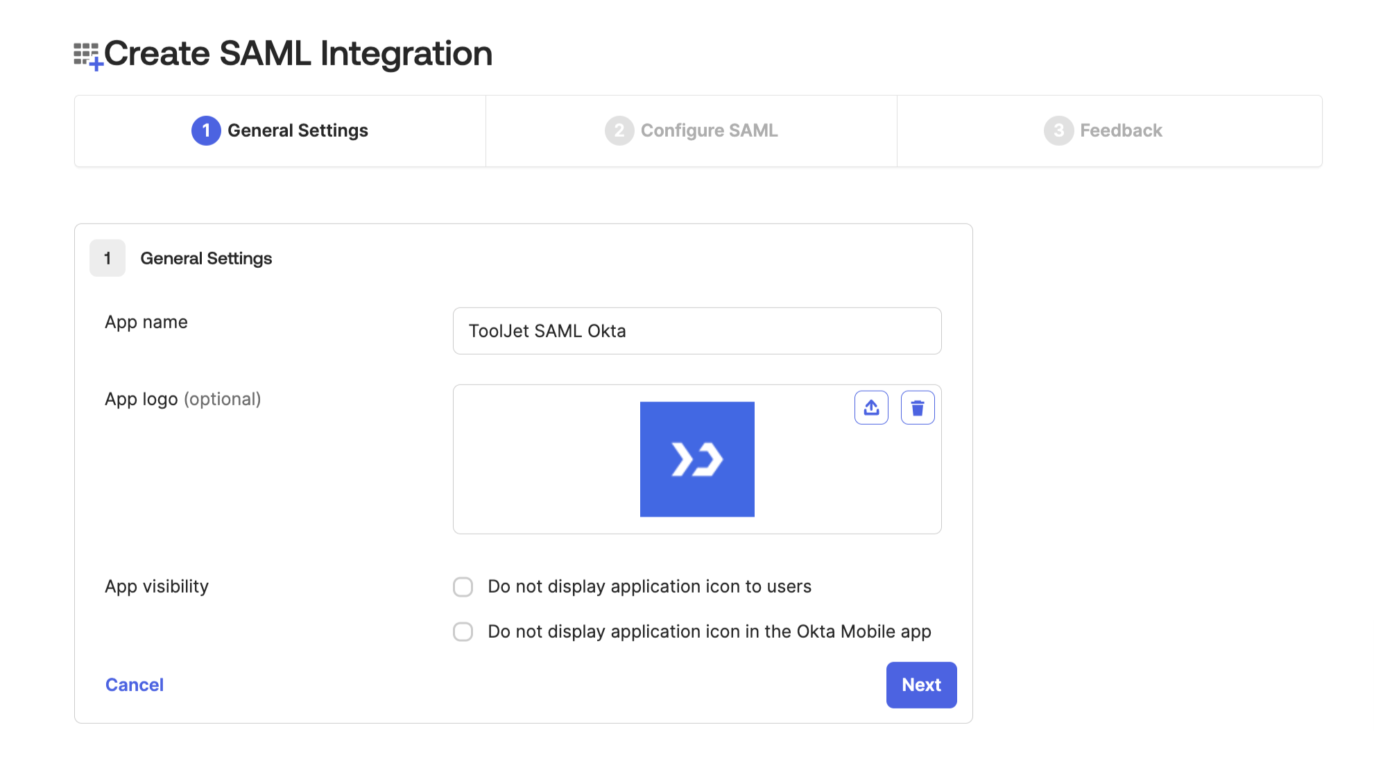 Okta General Settings