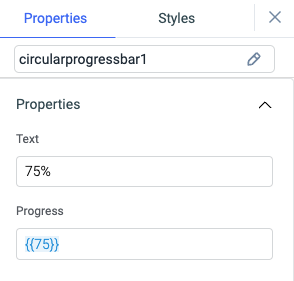 ToolJet - Widget Reference - Circular progress bar