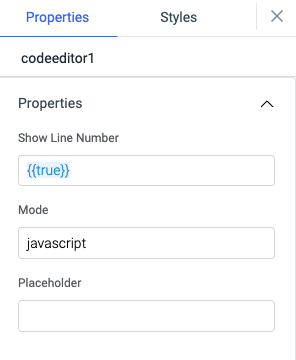 ToolJet - Widget Reference - Code editor