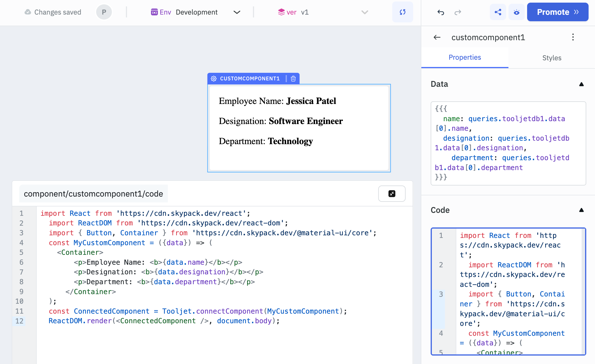 Custom Component Data Property