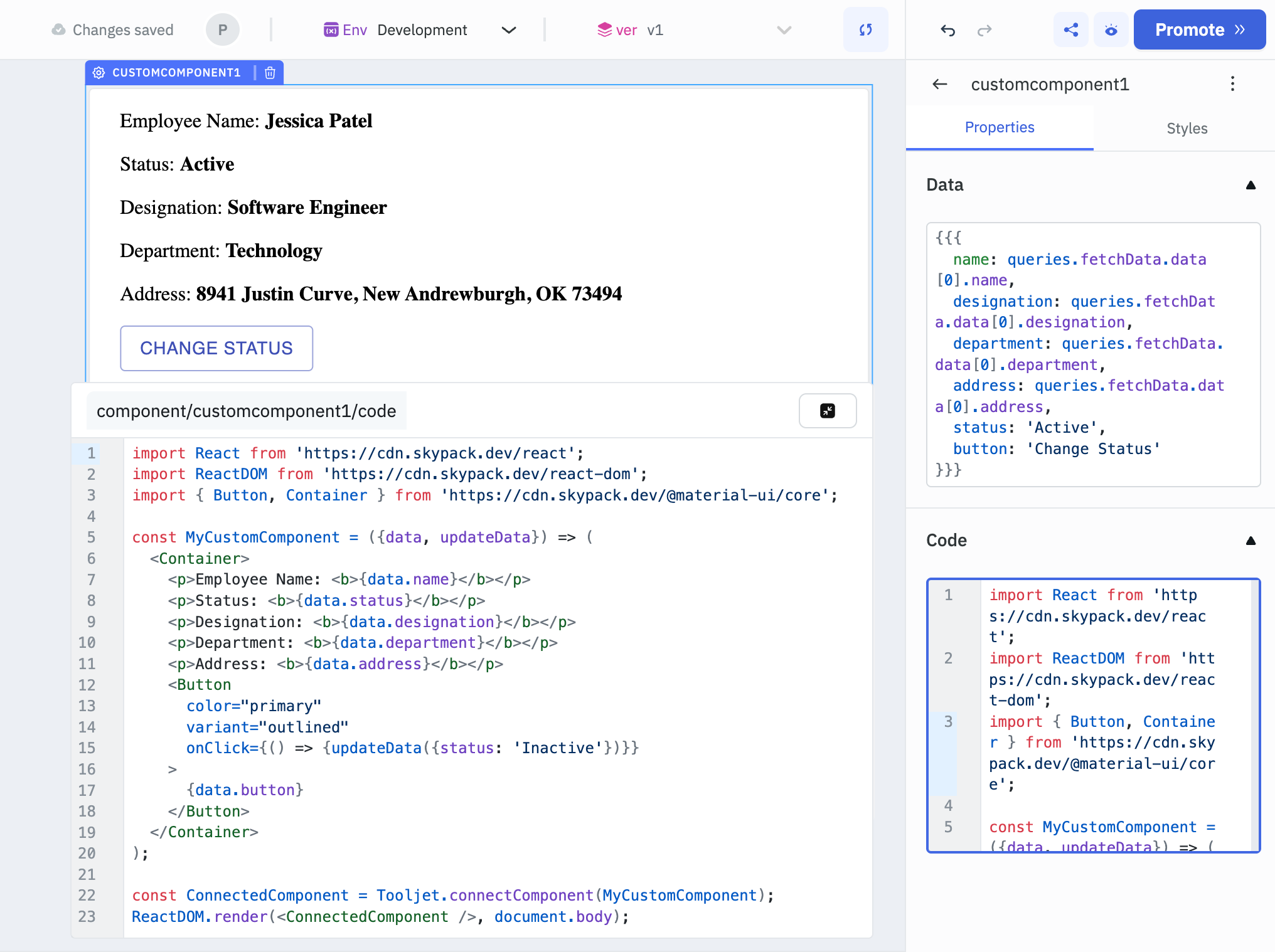 Custom Component Data Property