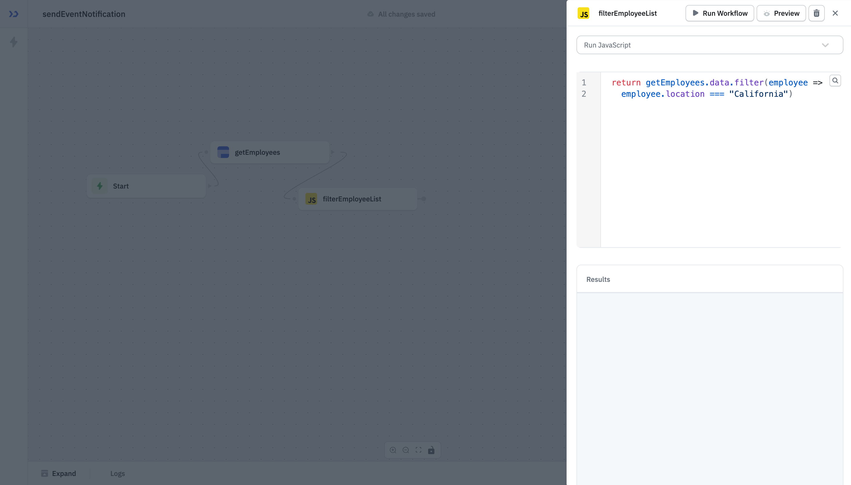 Transform Data Using RunJS